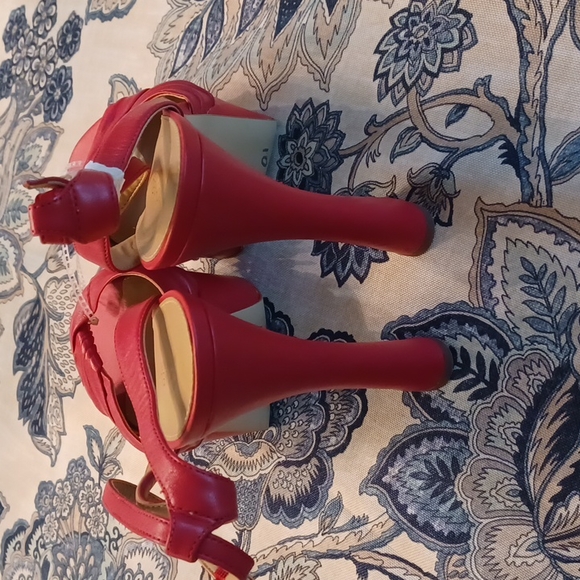 MICHAEL KORS Red Platform High Heel Open Toe Sandals SZ 10M - Picture 8 of 16